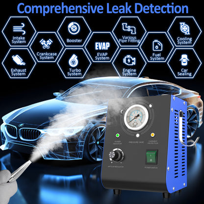 Wodli Automotive Smoke Machine Leak Detector Built in Air Pump, EVAP Automotive Smoke Tester with Adjustable Pressure Gauge for Vacuum Leaks, Smoke Tester Automotive for DC 12V Vehicle Pipe Systems