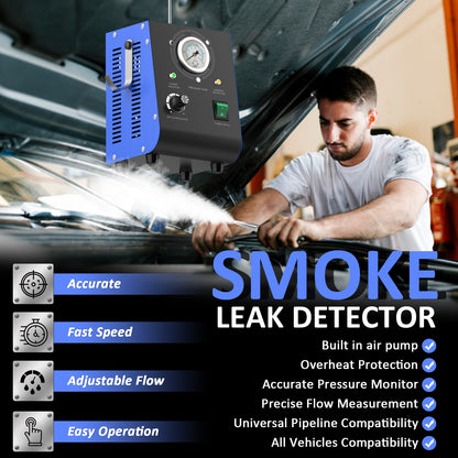 Wodli Automotive Smoke Machine Leak Detector Built in Air Pump, EVAP Automotive Smoke Tester with Adjustable Pressure Gauge for Vacuum Leaks, Smoke Tester Automotive for DC 12V Vehicle Pipe Systems