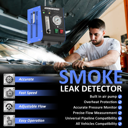 Wodli Smoke Machine Automotive Leak Detector Built in Air Pump, EVAP Smoke Machine Leak Tester with Pressure Gauge and Flow Meter, Dual Mode Smoke Tester Automotive for All DC 12V Vehicles