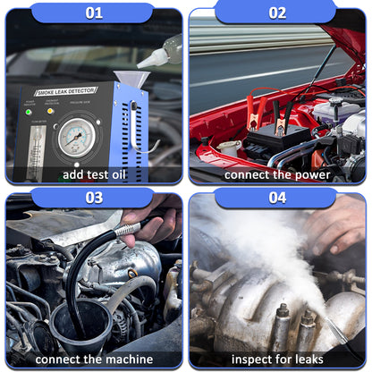 Wodli Smoke Machine Automotive Leak Detector Built in Air Pump, EVAP Smoke Machine Leak Tester with Pressure Gauge and Flow Meter, Dual Mode Smoke Tester Automotive for All DC 12V Vehicles