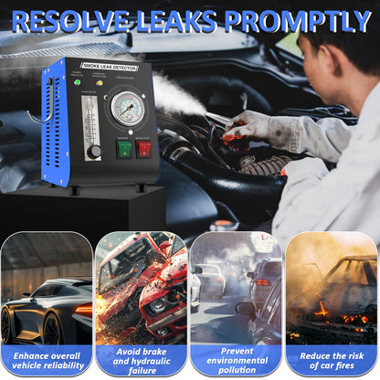 Wodli Smoke Machine Automotive Leak Detector Built in Air Pump, EVAP Smoke Machine Leak Tester with Pressure Gauge and Flow Meter, Dual Mode Smoke Tester Automotive for All DC 12V Vehicles