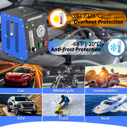 Wodli Smoke Machine Automotive Leak Detector Built in Air Pump, EVAP Smoke Machine Leak Tester with Pressure Gauge and Flow Meter, Dual Mode Smoke Tester Automotive for All DC 12V Vehicles