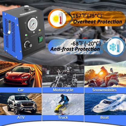 Wodli Automotive Smoke Machine Leak Detector Built in Air Pump, EVAP Automotive Smoke Tester with Adjustable Pressure Gauge for Vacuum Leaks, Smoke Tester Automotive for DC 12V Vehicle Pipe Systems