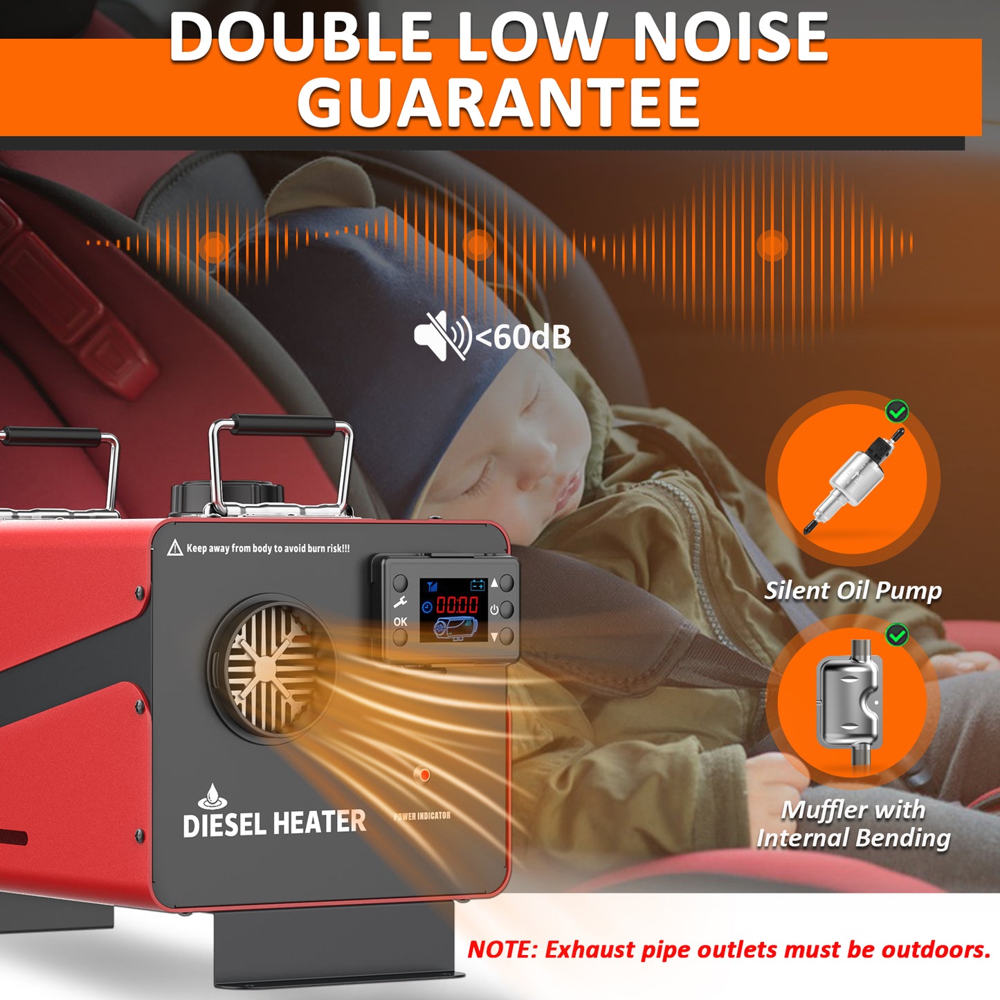 Wodli 8500W Diesel Heater, 12V/24V/110V All-in-One Portable Parking Air Space Heater with LCD Monitor & Remote Control, Fast Heating Low Noise for RV, Trailer, Van, Truck, Boat, Garage, Tent, Camper