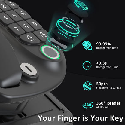 Wodli Upgraded RV Door Lock Replacement, 4-in-1 RV Lock Keyless Entry with Bluetooth, Fingerprint, Passwords, Keys, Opening Size 3.75"x2.75"x1.5", Not fit Class A or Class C RVs