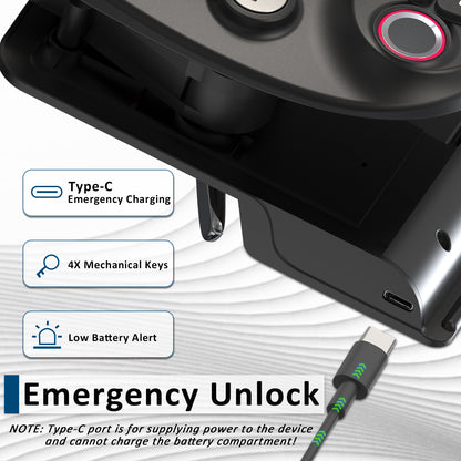 Wodli 4-in-1 RV Door Lock Keyless Entry - Bluetooth, Fingerprint, Keypad & 4 Backup Keys for Camper Trailer & Cargo | 3.75"x2.75"x1.5" Opening Size, Not fit Class A or Class C RVs