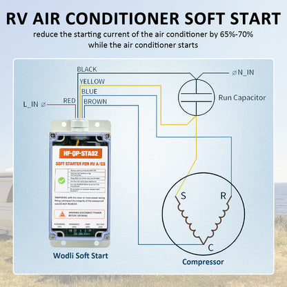 Wodli Soft Start Kit for RV Air Conditioner, RV AC Soft Start Kit for Air Conditioner, Easy Start an A/C & Electrical Appliances with a Small Generator, 100% Waterproof, Easy Installation