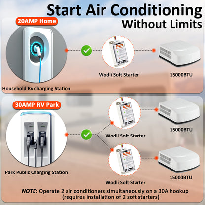 Wodli Soft Start Kit for RV Air Conditioner, RV AC Soft Start Kit for Air Conditioner, Easy Start an A/C & Electrical Appliances with a Small Generator, 100% Waterproof, Easy Installation