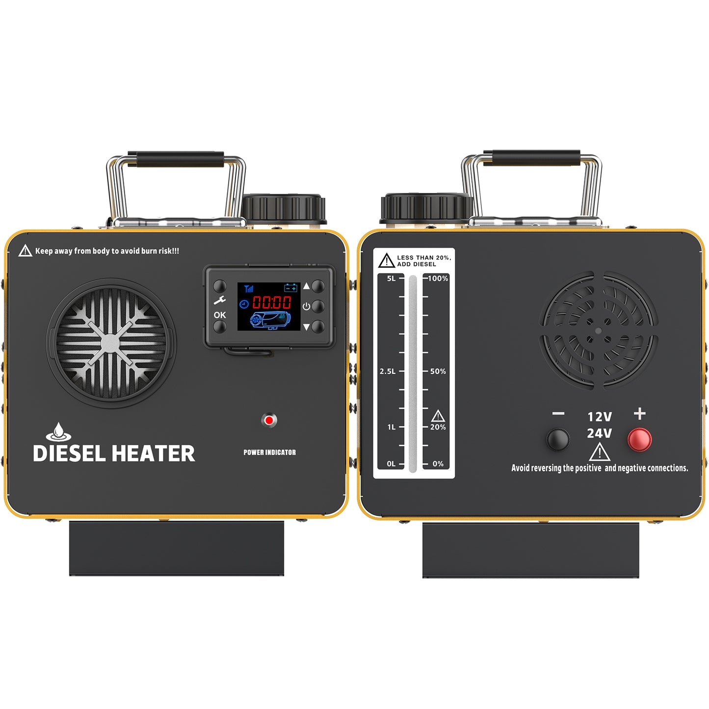 Wodli 12000W Diesel Heater 12V/24V/110V, All-in-One Portable Diesel Air Heater with LCD Monitor & Remote Control, Diesel Parking RV Heater with Power Adapter for Camper Tent Truck Boat Car Shop Garage