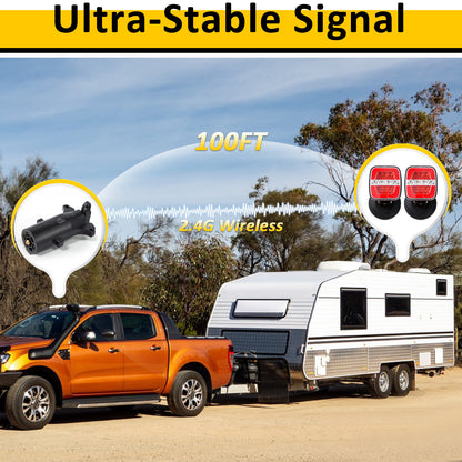 Wodli Wireless Trailer Lights Magnetic, Rechargeable Magnetic LED Tow Light with 2 Mounting Options, 110° Adjustable Wireless Towing Tail Light Kit for Car, Truck, Boat, RV, Vehicle, Caravan, Camper