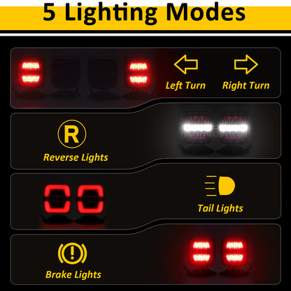 Wodli Wireless Trailer Lights Magnetic, Rechargeable Magnetic LED Tow Light with 2 Mounting Options, 110° Adjustable Wireless Towing Tail Light Kit for Car, Truck, Boat, RV, Vehicle, Caravan, Camper